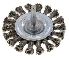 Cepillo redondo 75x12 mm Eje de 6 mm Alambre de acero inoxidable 0,5 mm 18xTrenzado