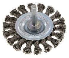 Cepillo redondo 75x12 mm Eje de 6 mm Alambre de acero inoxidable 0,5 mm 18xTrenzado