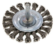 Cepillo redondo 75x12 mm Eje de 6 mm Alambre de acero inoxidable 0,5 mm 18xTrenzado