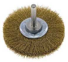 Cepillo redondo 70x14 mm Eje de 6 mm Alambre de latón 0,2 mm Corrugado