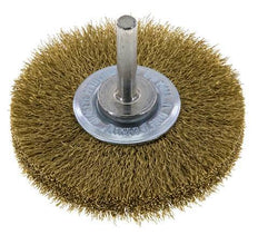 Cepillo redondo 70x14 mm Eje de 6 mm Alambre de latón 0,2 mm Corrugado