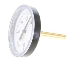 0 to +60°C Plastic Bimetallic Thermometer 80mm Cabinet 60mm Stem with Thermowell