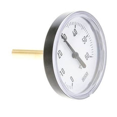 0 to +60°C Plastic Bimetallic Thermometer 80mm Cabinet 60mm Stem with Thermowell