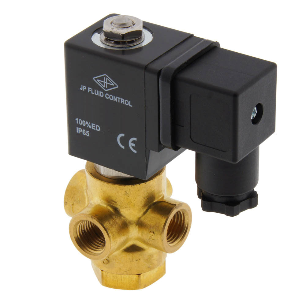 Electroválvula TP-DA 1/4'' 3/2 vías NC Latón EPDM 0-2bar 24V DC