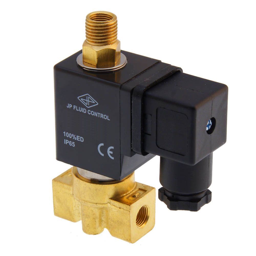 Electroválvula TW-DC 1/8'' 3/2 vías DI latón FKM 0-8bar 24V DC