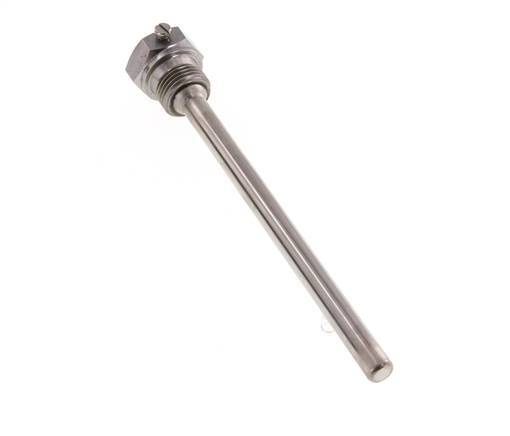Termopozo de acero St35 G 1/2 pulgada para vástago de 160 mm Máx. 600°C y 25 barras