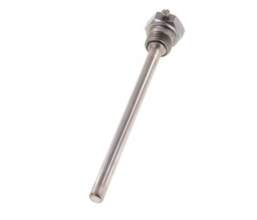 Termopozo de acero St35 G 1/2 pulgada para vástago de 160 mm Máx. 600°C y 25 barras