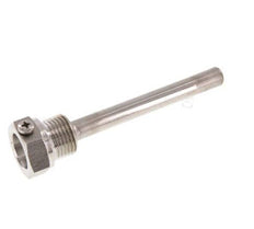 Termopozo de acero inoxidable G 1/2 pulg. fijado con pernos para vástago de 100 mm Máx. 600°C y 25 bares