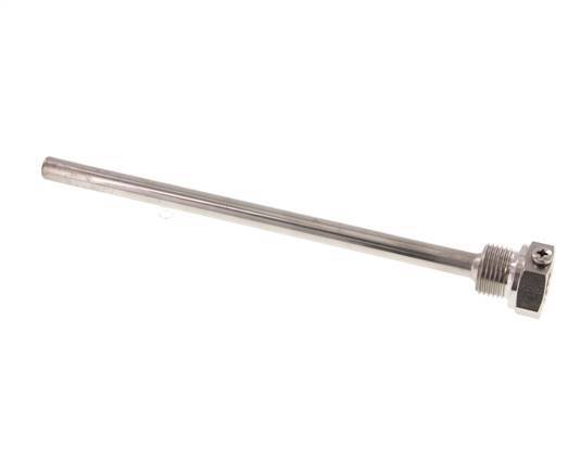 Termopozo de acero inoxidable G 1/2 pulg. fijado con pernos para vástago de 200 mm, máx. 600 °C y 25 bares