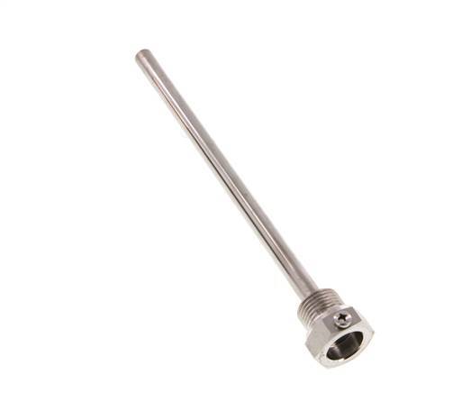 Termopozo de acero inoxidable G 1/2 pulg. fijado con pernos para vástago de 200 mm, máx. 600 °C y 25 bares