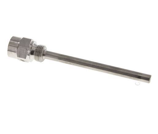 Termopozo de acero inoxidable G 1/2 pulgadas para vástago de 160 mm Máx. 600°C y 25 bares