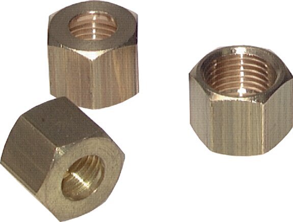 M20x1.5 x 15mm Brass Union nut for Compression fitting [2 Pieces]