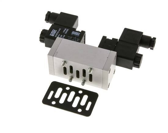 5/3 ISO 5599-1 Válvula solenoide de centro cerrado 230V AC 3-10bar/42-140psi Airtec