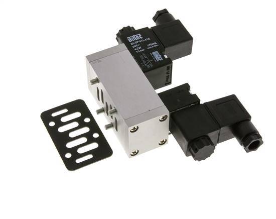 5/3 ISO 5599-1 Válvula solenoide de centro cerrado 230V AC 3-10bar/42-140psi Airtec