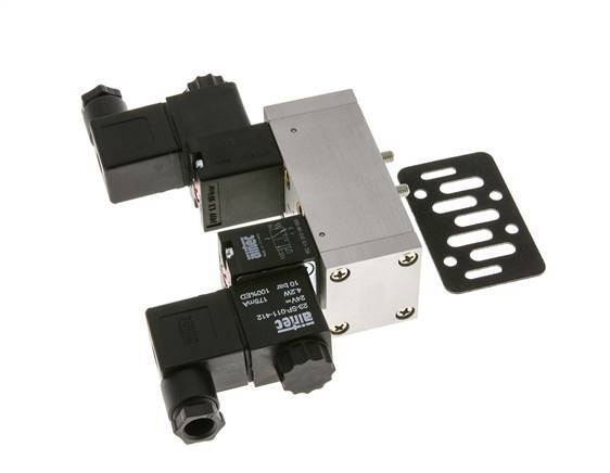 5/3 ISO 5599-1 Válvula solenoide central de escape 24V DC 3-10bar/42-140psi Airtec