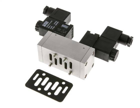 5/3 ISO 5599-1 Válvula solenoide central de escape 24V DC 3-10bar/42-140psi Airtec