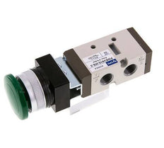 válvula de botón de palma 5/2 G1/4'' (G1/8'') Verde 0-8bar/0-112psi YPC