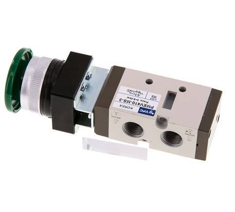 válvula de botón de palma 5/2 G1/4'' (G1/8'') Verde 0-8bar/0-112psi YPC