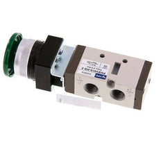 válvula de botón de palma 5/2 G1/4'' (G1/8'') Verde 0-8bar/0-112psi YPC