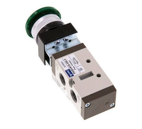 válvula de botón de palma 5/2 G1/4'' (G1/8'') Verde 0-8bar/0-112psi YPC