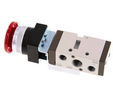 válvula de botón de palma 5/2 G1/4'' (G1/8'') Rojo 0-8bar/0-112psi YPC