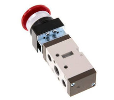 válvula de botón de palma 5/2 G1/4'' (G1/8'') Rojo 0-8bar/0-112psi YPC