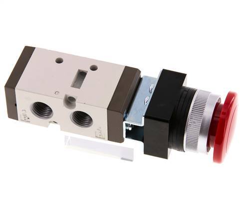 válvula de botón de palma 5/2 G1/4'' (G1/8'') Rojo 0-8bar/0-112psi YPC