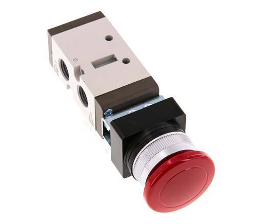 válvula de botón de palma 5/2 G1/4'' (G1/8'') Rojo 0-8bar/0-112psi YPC