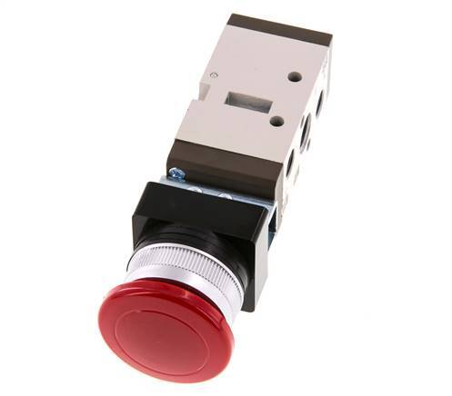 válvula de botón de palma 5/2 G1/4'' (G1/8'') Rojo 0-8bar/0-112psi YPC