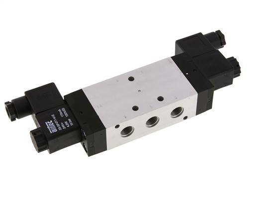 válvula solenoide central de escape 5/3 G1/4'' 12V DC 3-10bar/42-140psi Airtec