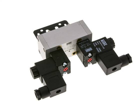 5/3 ISO 5599-1 Válvula solenoide de centro cerrado 48V DC 3-10bar/42-140psi Airtec
