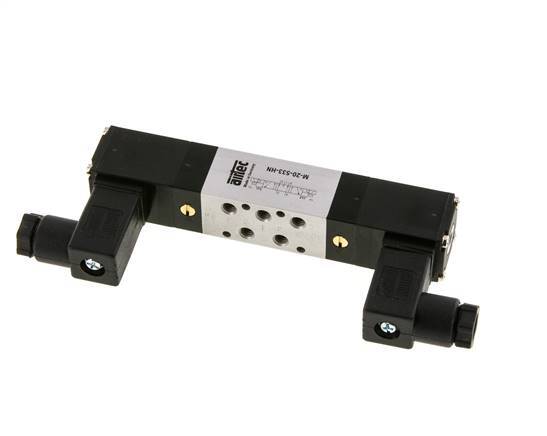 5/3 M5 Válvula solenoide central de escape 24V DC 3-8bar/42-112psi Airtec