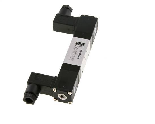 5/3 M5 Válvula solenoide central de escape 24V DC 3-8bar/42-112psi Airtec