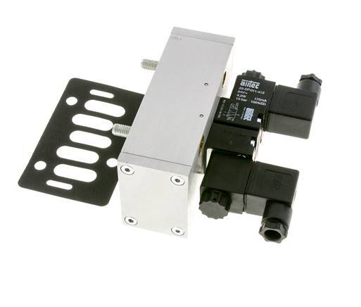 5/3 ISO 5599-3 Válvula solenoide central de escape 24V DC 3-10bar/42-140psi Airtec