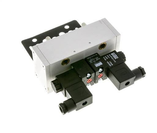 5/3 ISO 5599-3 Válvula solenoide central de escape 24V DC 3-10bar/42-140psi Airtec