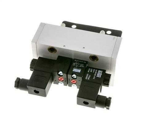 5/3 ISO 5599-3 Válvula solenoide central de escape 24V DC 3-10bar/42-140psi Airtec