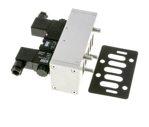 5/3 ISO 5599-3 Válvula solenoide central de escape 24V DC 3-10bar/42-140psi Airtec