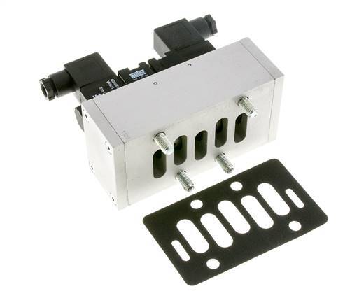 5/3 ISO 5599-3 Válvula solenoide central de escape 24V DC 3-10bar/42-140psi Airtec