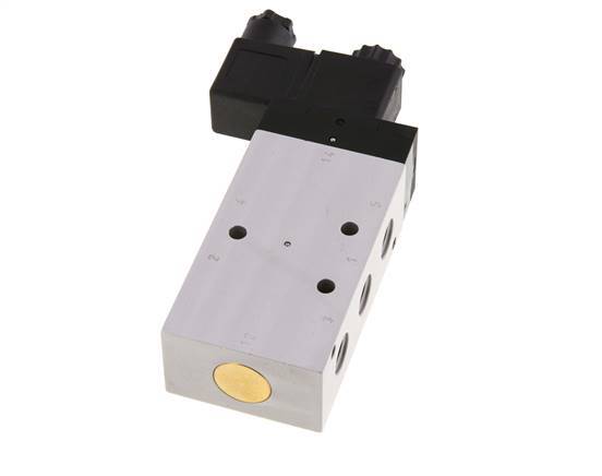 Válvula solenoide 5/2 G1/4'' 24V DC 2.5-10bar/35.0-140psi Airtec