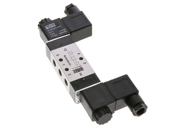 válvula solenoide central de escape 5/3 G1/8'' 24V DC 3-10bar/42-140psi Airtec