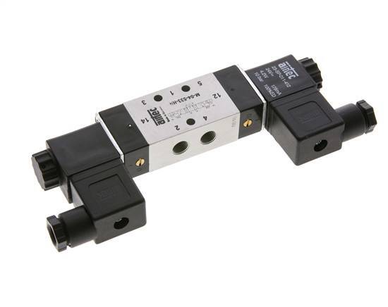 válvula solenoide central de escape 5/3 G1/8'' 24V DC 3-10bar/42-140psi Airtec