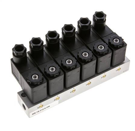 6x3/2 G1/8'' NC Electroválvula 230V AC -0.95-10bar/-13.2-140psi Airtec