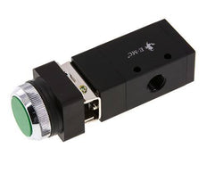 3/2 G1/4'' Válvula universal de botón verde 0-8bar/0-112psi E.MC