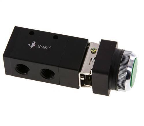 3/2 G1/4'' Válvula universal de botón verde 0-8bar/0-112psi E.MC