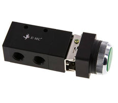 3/2 G1/4'' Válvula universal de botón verde 0-8bar/0-112psi E.MC