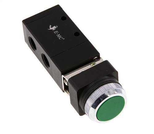 3/2 G1/4'' Válvula universal de botón verde 0-8bar/0-112psi E.MC