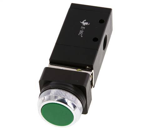 3/2 G1/4'' Válvula universal de botón verde 0-8bar/0-112psi E.MC