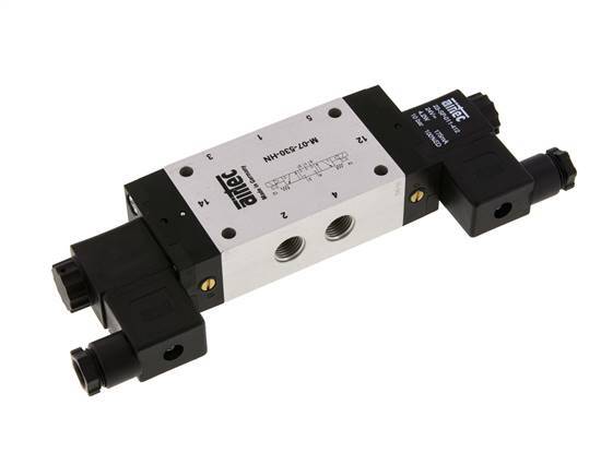 5/3 G1/4'' Válvula solenoide de centro cerrado 24V AC 3-8bar/42-112psi Airtec