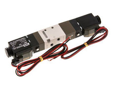 5/3 M5 Válvula solenoide de centro cerrado 24V DC 2-10bar/28-140psi Enchufe de 2 pines YPC