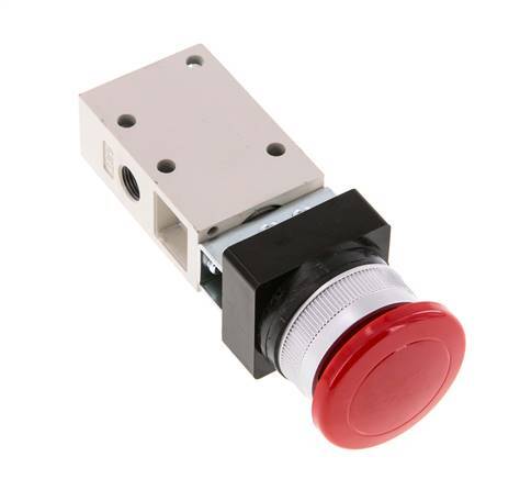 válvula de botón de palma 3/2 G1/8'' Rojo 0-8bar/0-112psi YPC